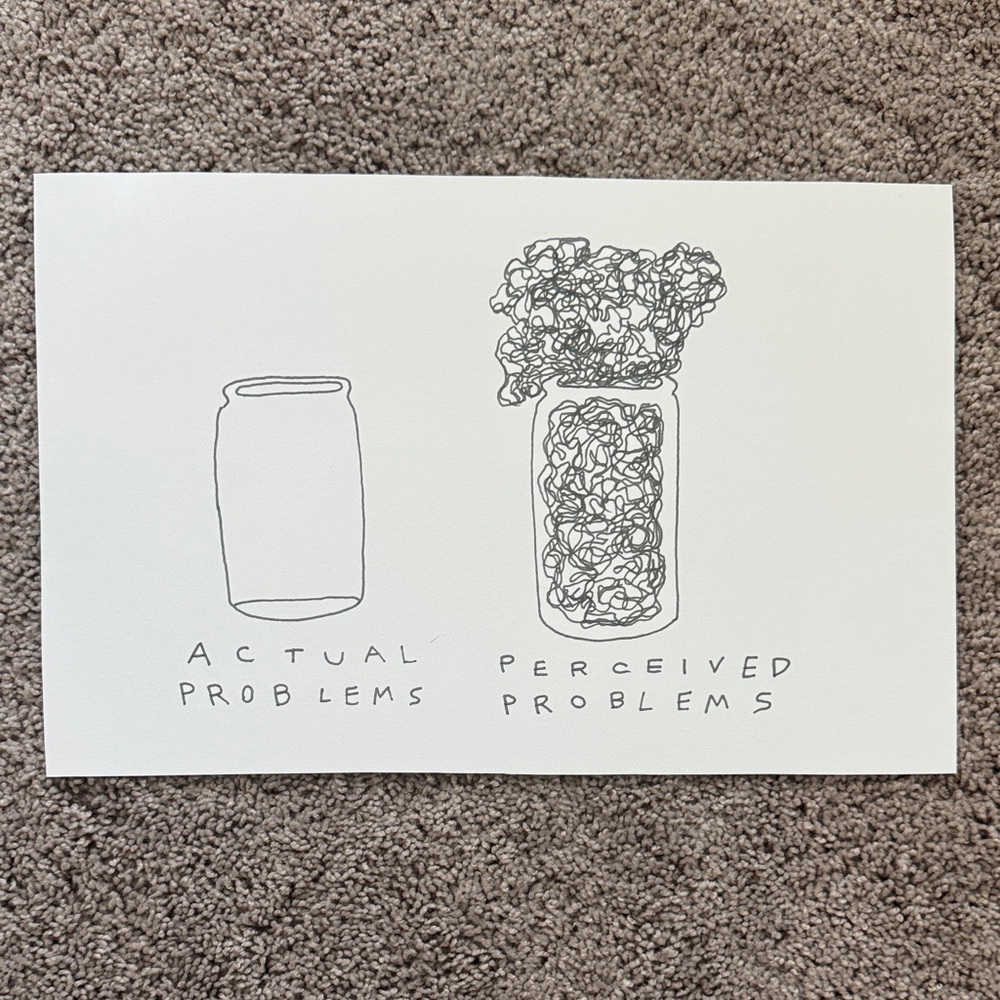 Stay Home Club Actual Problems vs Perceived Problems Art Print 11x17”